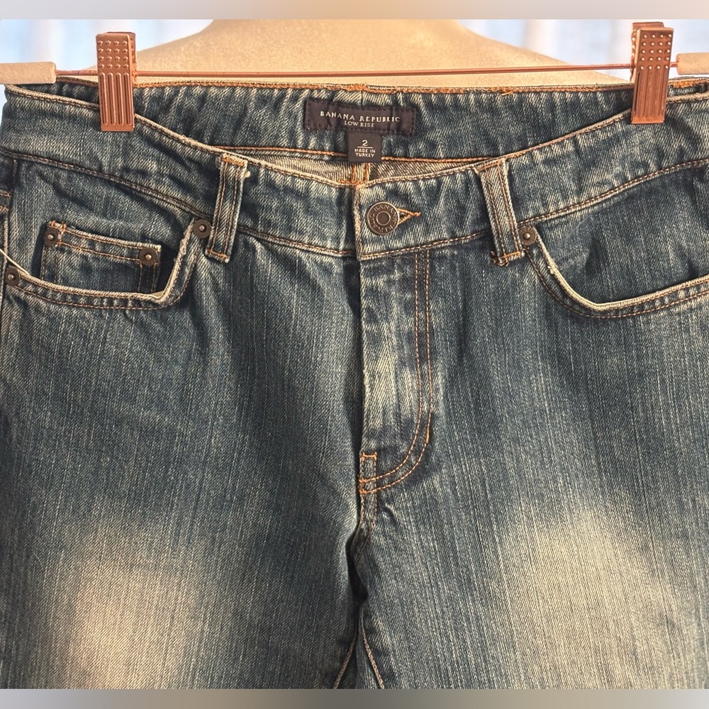 Banana Republic Jeans 100% Denim Vintage Y2K Size 2 Low Rise Straight Leg EUC